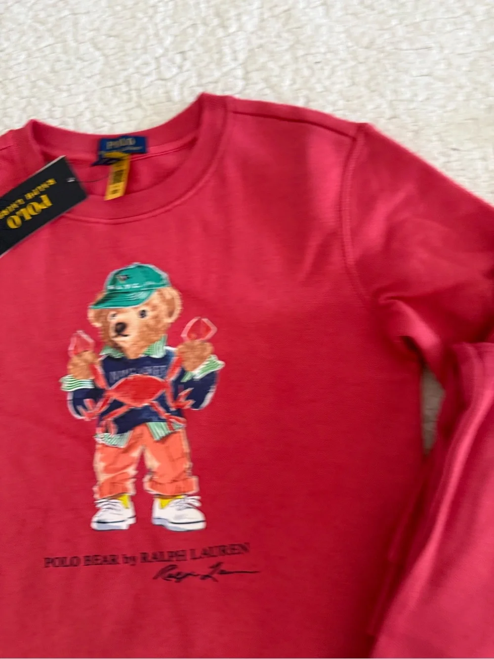 New boys girls Sz 7 Polo Ralph Lauren Sweatpants, sweatshirt with Bear